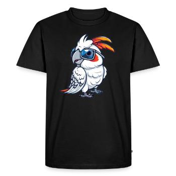 Cockatoo with sunglasses - Men's Premium Organic T-Shirt - black - Front - Nico (187cm)