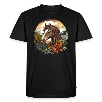 Cheval dans un paradis tropical - T-shirt Premium bio Homme - noir - Devant - Nico (187cm)
