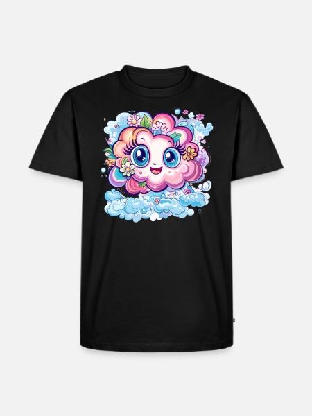 Happy Flower Cloud - Men's Premium Organic T-Shirt - black