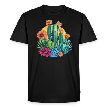 Cactus garden in sunlight - Men's Premium Organic T-Shirt - black - Front - Nico (187cm)
