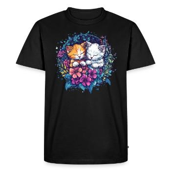 Câlins de chatons - T-shirt Premium bio Homme - noir - Devant - Nico (187cm)