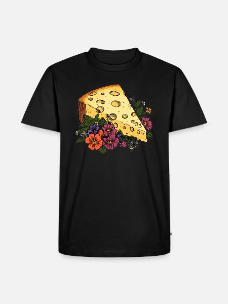 Cheese with flowers - Men's Premium Organic T-Shirt - black