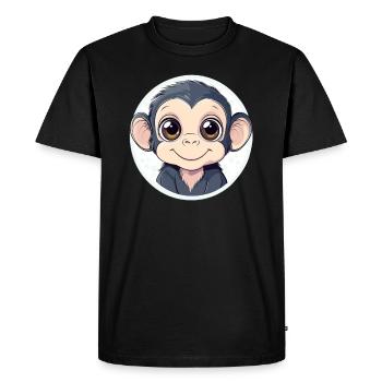 Funny baby monkey - Men's Premium Organic T-Shirt - black - Front - Nico (187cm)