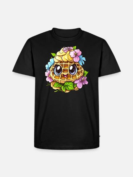 Cheerful Floral Waffle - Men's Premium Organic T-Shirt - black