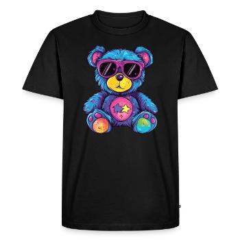 Teddy étoile coloré - T-shirt Premium bio Homme - noir - Devant - Nico (187cm)