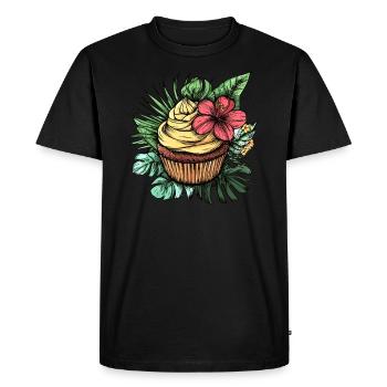 Tropical Cupcake - T-shirt Premium bio Homme - noir - Devant - Nico (187cm)