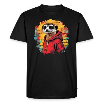 Suricate frais - T-shirt Premium bio Homme - noir - Devant - Nico (187cm)