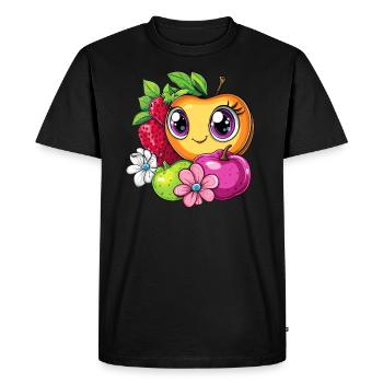Cute Fruits - Men's Premium Organic T-Shirt - black - Front - Nico (187cm)