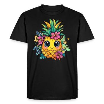 Délice floral à l’ananas - T-shirt Premium bio Homme - noir - Devant - Nico (187cm)