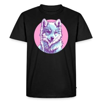 Arctic Wolf in Pink - Men's Premium Organic T-Shirt - black - Front - Nico (187cm)