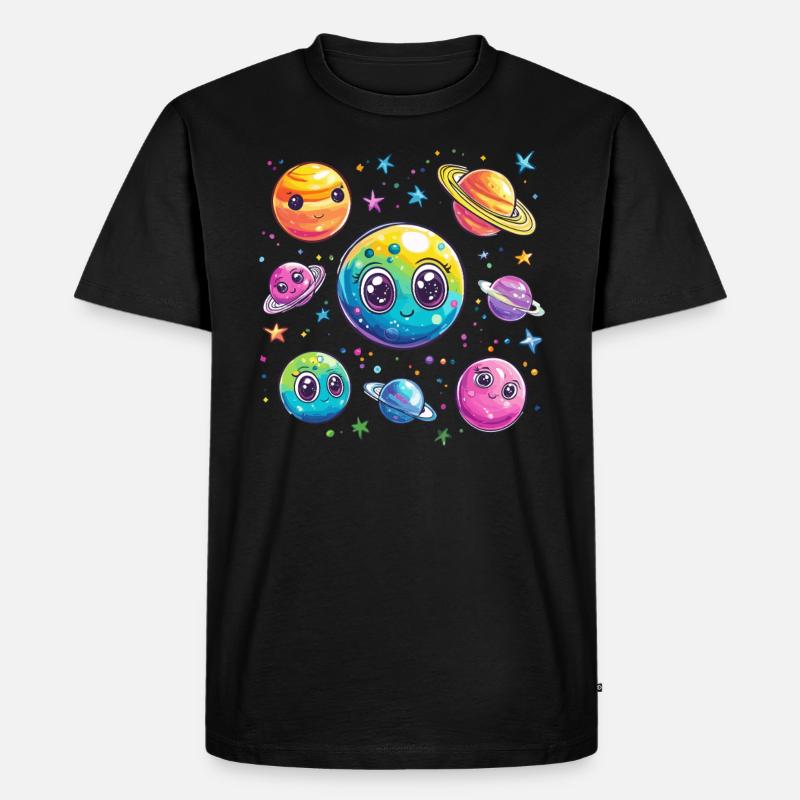 Planètes douces dans l’espace - T-shirt Premium bio Homme - noir