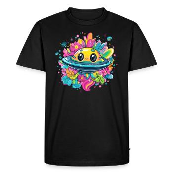 Douce aventure OVNI - T-shirt Premium bio Homme - noir - Devant - Nico (187cm)