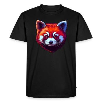 Portrait de panda roux - T-shirt Premium bio Homme - noir - Devant - Nico (187cm)
