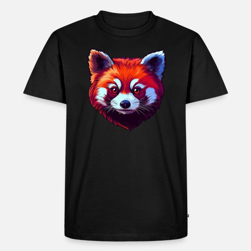 Roter Panda Porträt - Männer Premium Bio T-Shirt - Schwarz