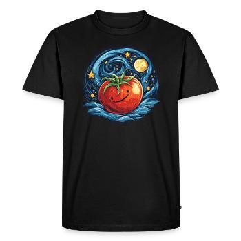 Starry Night Style Tomato - Men's Premium Organic T-Shirt - black - Front - Nico (187cm)