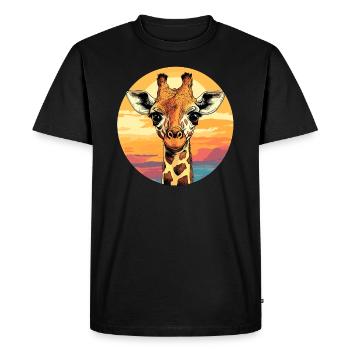 Giraffe at sunset - Men's Premium Organic T-Shirt - black - Front - Nico (187cm)