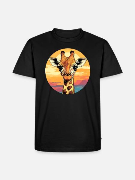 Giraffe at sunset - Men's Premium Organic T-Shirt - black