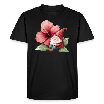 Fleur de nain de jardin endormie - T-shirt Premium bio Homme - noir - Devant - Nico (187cm)