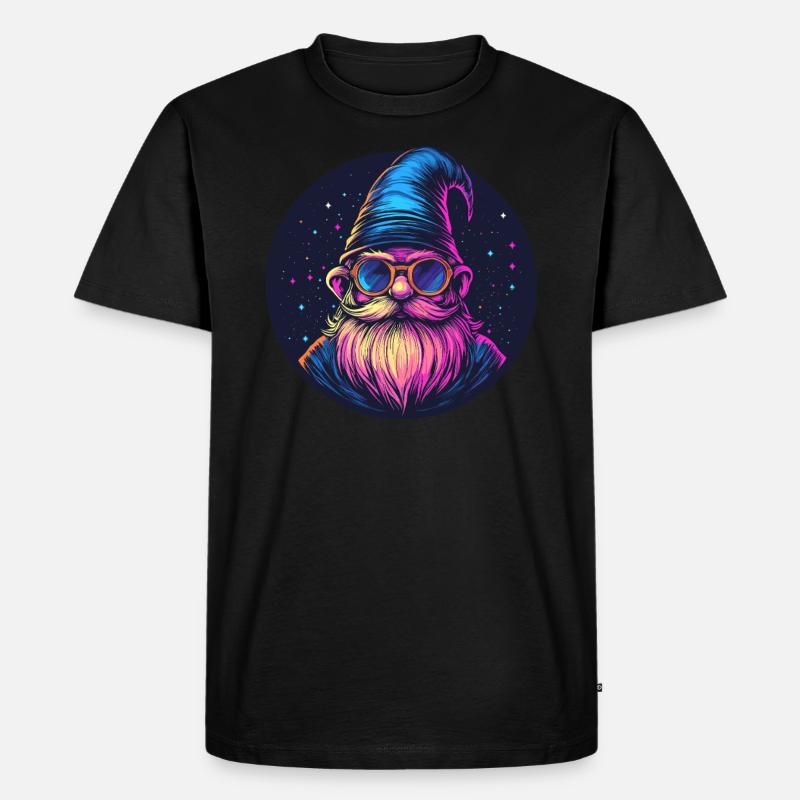 Weltraum Zwerg Retro Look - Männer Premium Bio T-Shirt - Schwarz