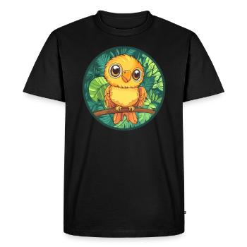 Oiseau jaune dans la jungle - T-shirt Premium bio Homme - noir - Devant - Nico (187cm)