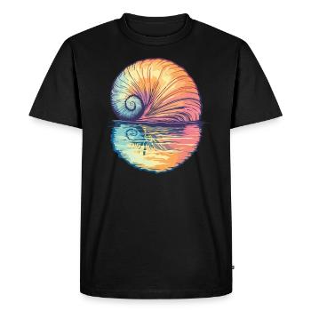 Shell in the sunset - Men's Premium Organic T-Shirt - black - Front - Nico (187cm)