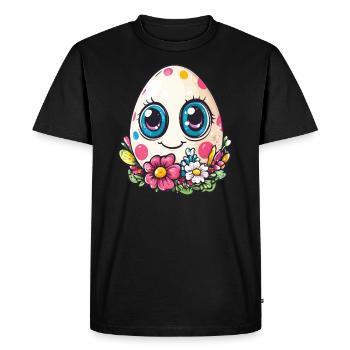 Happy Dots Egg - Men's Premium Organic T-Shirt - black - Front - Nico (187cm)