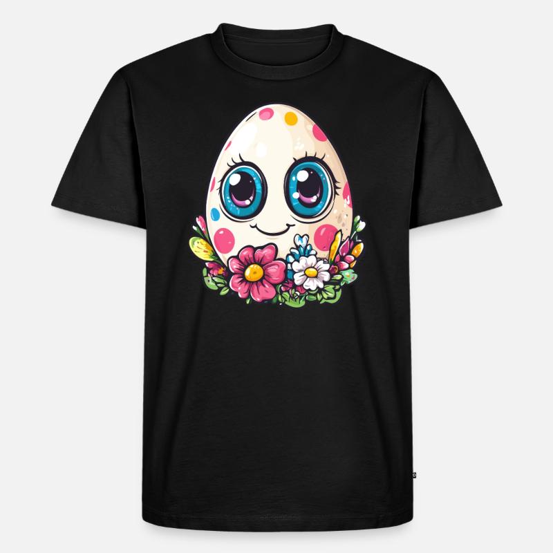 Fröhliches Punkte-Ei - Männer Premium Bio T-Shirt - Schwarz