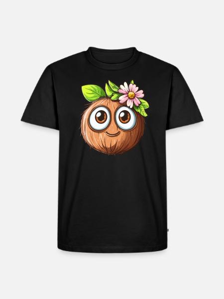 Coconut with big eyes - Men's Premium Organic T-Shirt - black