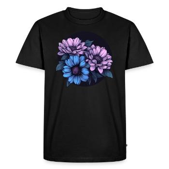 Splendeur florale la nuit - T-shirt Premium bio Homme - noir - Devant - Nico (187cm)