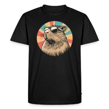 Rétro Capybara Coolness - T-shirt Premium bio Homme - noir - Devant - Nico (187cm)