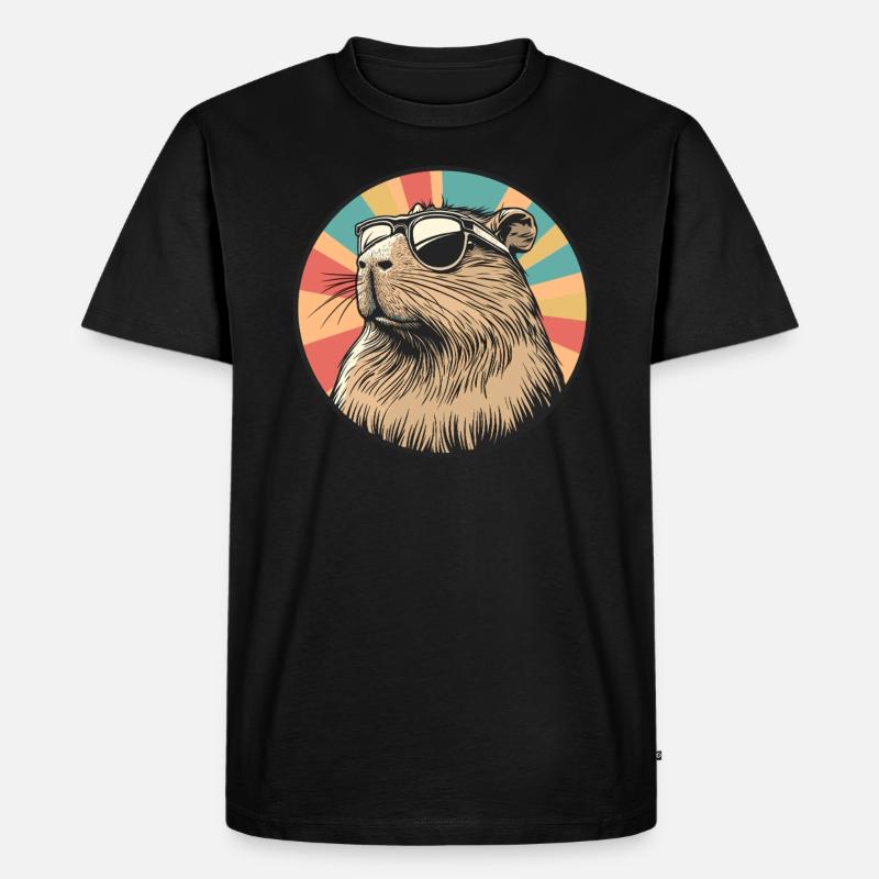 Rétro Capybara Coolness - T-shirt Premium bio Homme - noir