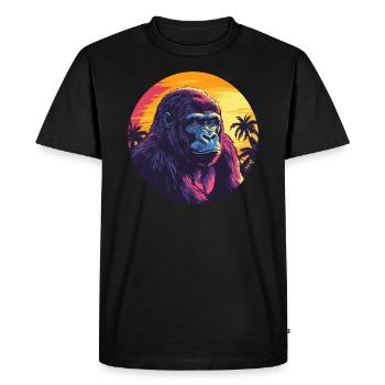 Gorilla at sunset - Men's Premium Organic T-Shirt - black - Front - Nico (187cm)