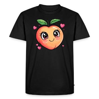 Pêche avec cœur - T-shirt Premium bio Homme - noir - Devant - Nico (187cm)
