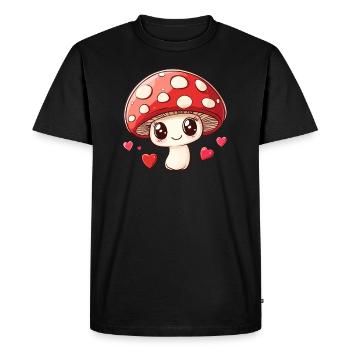 Lucky guy with heart eyes - Men's Premium Organic T-Shirt - black - Front - Nico (187cm)