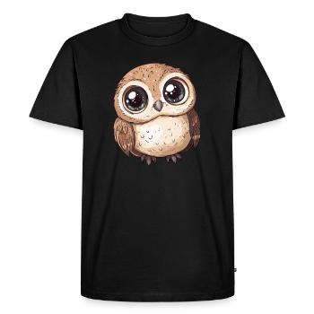 Mignon Grand Hibou - T-shirt Premium bio Homme - noir - Devant - Nico (187cm)