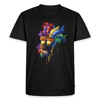 Aku Aku - T-shirt Premium bio Homme - noir - Devant - Nico (187cm)