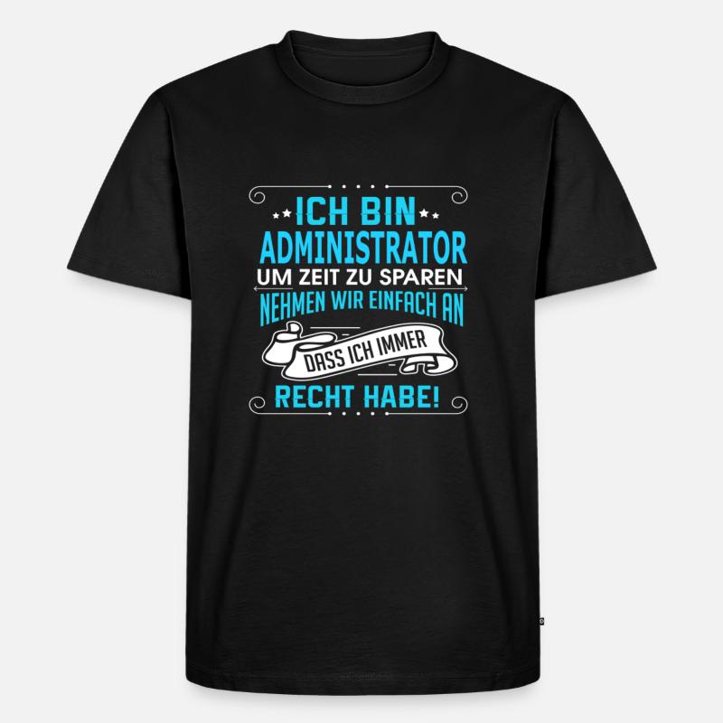 ADMINISTRATOR - Männer Premium Bio T-Shirt - Schwarz