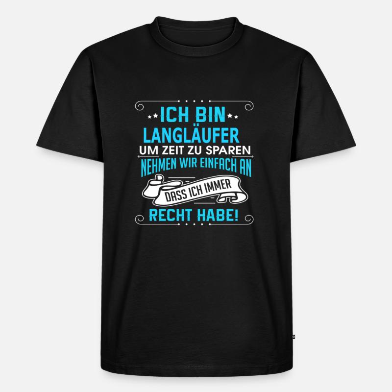 LANGLÄUFER - Männer Premium Bio T-Shirt - Schwarz