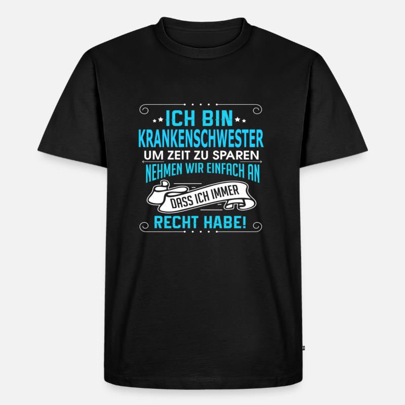 KRANKENSCHWESTER - Männer Premium Bio T-Shirt - Schwarz