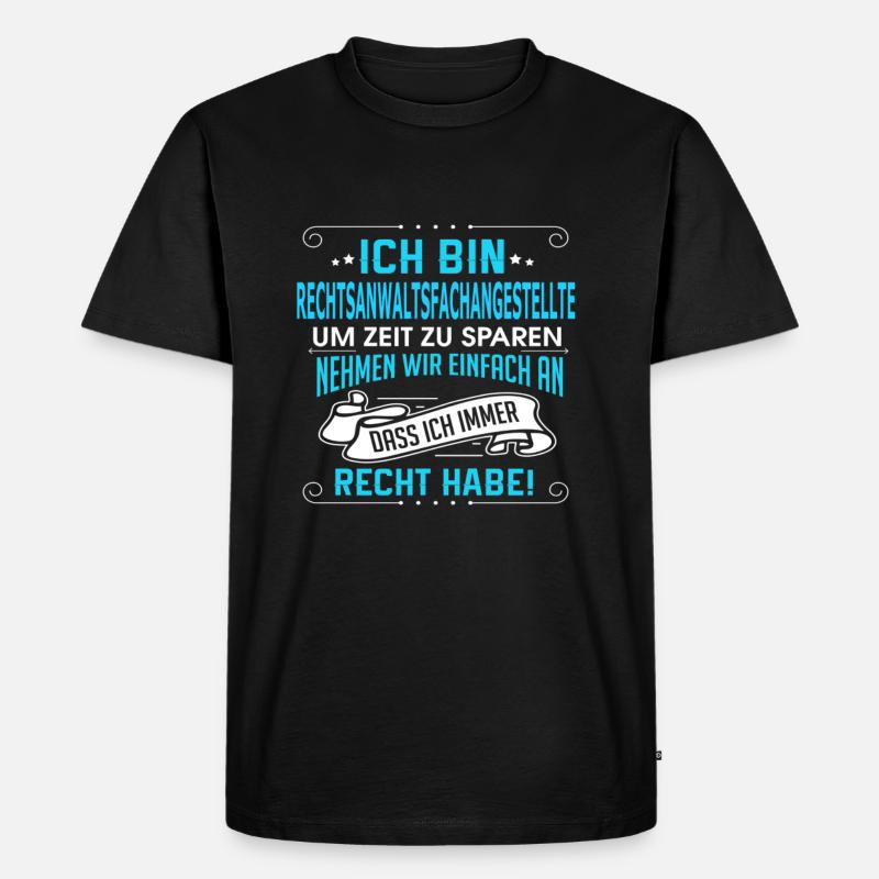 RECHTSANWALTSFACHANGESTELLTE - Männer Premium Bio T-Shirt - Schwarz