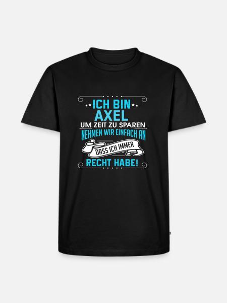 AXEL - Männer Premium Bio T-Shirt - Schwarz