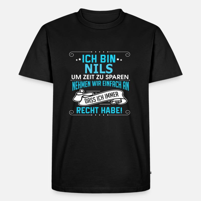 NILS - Männer Premium Bio T-Shirt - Schwarz