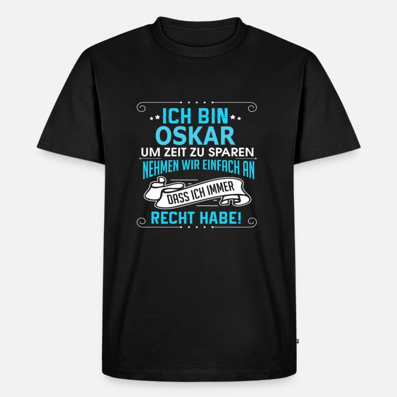 OSKAR - Männer Premium Bio T-Shirt - Schwarz