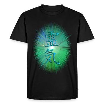 énergie REIKI - T-shirt Premium bio Homme - noir - Devant - Nico (187cm)