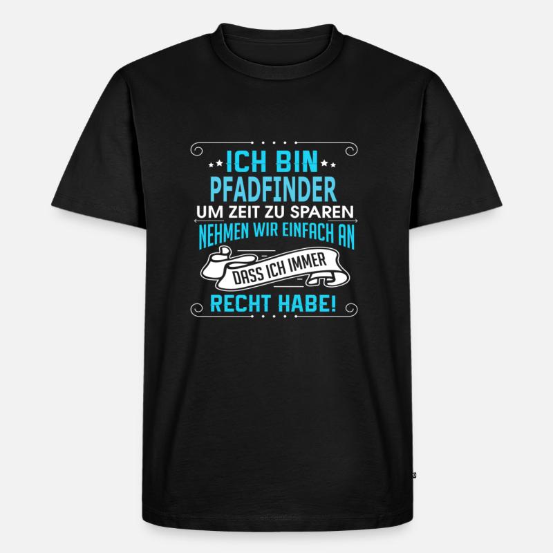 PFADFINDER - Männer Premium Bio T-Shirt - Schwarz