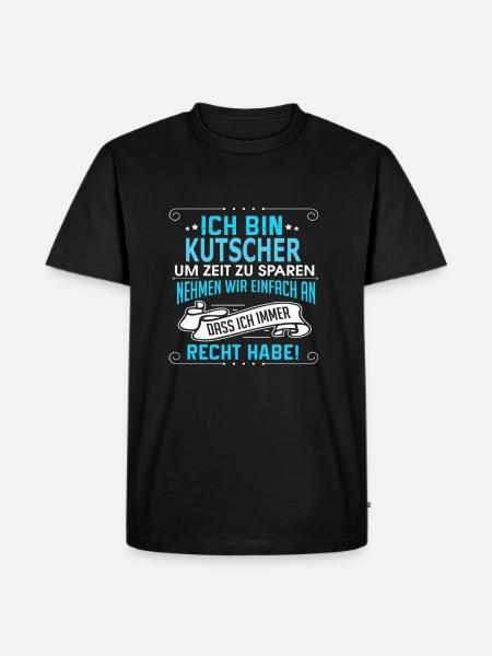 KUTSCHER - Männer Premium Bio T-Shirt - Schwarz