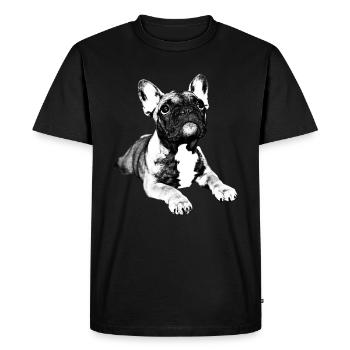 chiot bouledogue français - T-shirt Premium bio Homme - noir - Devant - Nico (187cm)