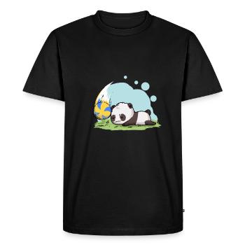 Panda volleyball - Men's Premium Organic T-Shirt - black - Front - Nico (187cm)