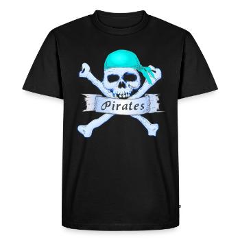 Crâne de pirate - T-shirt Premium bio Homme - noir - Devant - Nico (187cm)