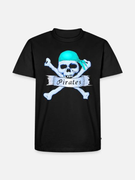 Crâne de pirate - T-shirt Premium bio Homme - noir